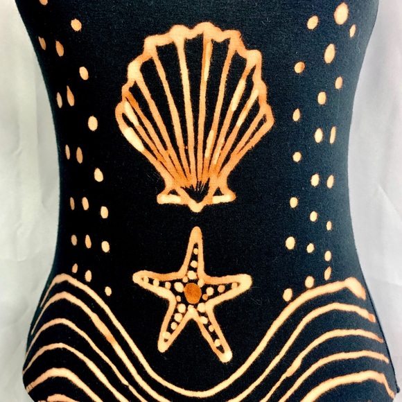 ANNA SUI Leotard BodySuit Small Waves Brass Arrow - Picture 3 of 13